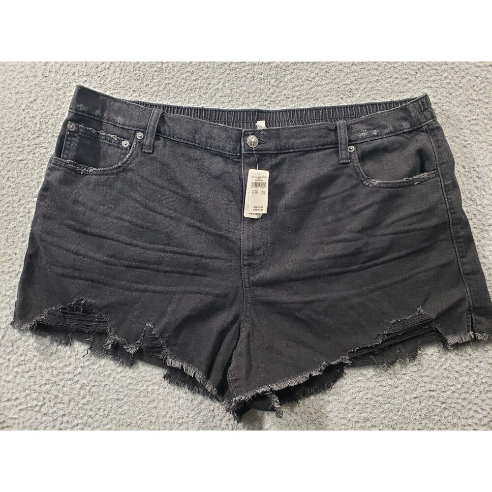 Aerie Shorts Women's 2XL Black Cut Off NWT High Rise Stretch Hiking NEW 40x3
